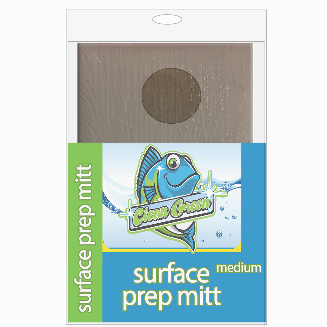 Clean Green Wash & Wax Surface Prep Mitt - Medium